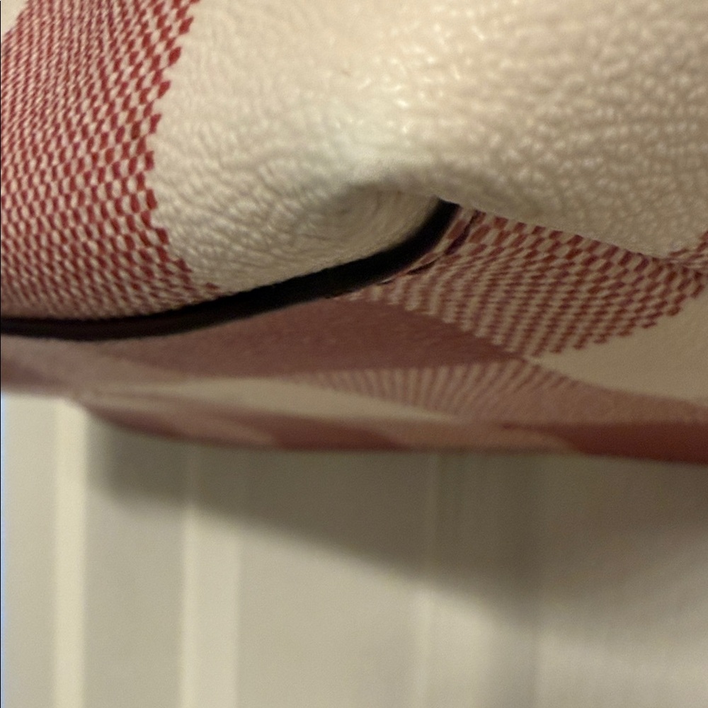 Coach Red and Cream Plaid Tote - Picture 6 of 15